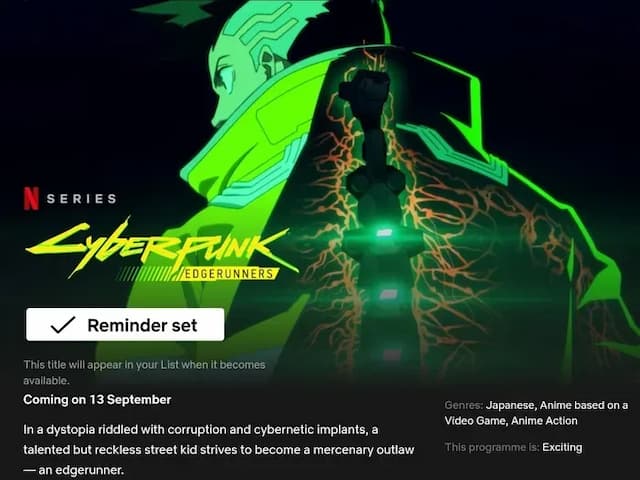 Дата показа «Cyberpunk: Edgerunners»